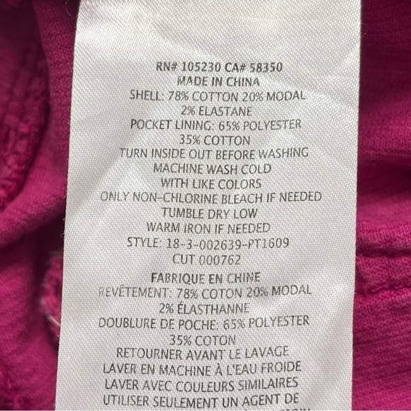 Current/Elliott The Stiletto Corduroy Pant Size 27 Magenta Excellent Condition - Picture 9 of 9